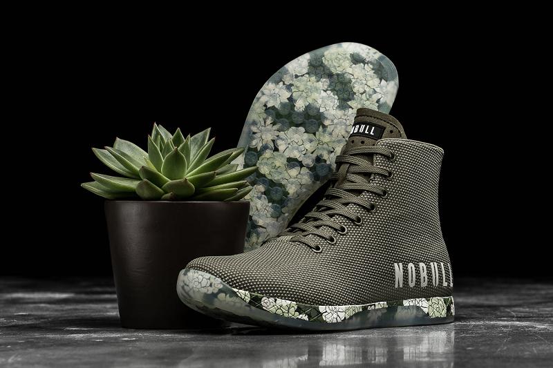 Olive Nobull High-Top Army Succulent Men's Trainers | CA G1283S